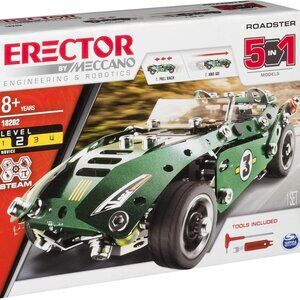 MECCANO Erector Roadster 5-in-1 Building Kit, 174 Parts, STEM Toy New in Box